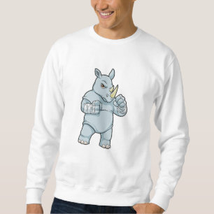 Rhino als Boxer beim Boxen Sweatshirt