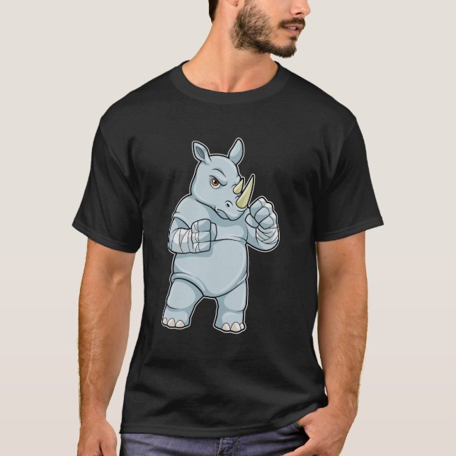 Rhino als Boxer beim Boxen T-Shirt (Vorderseite)