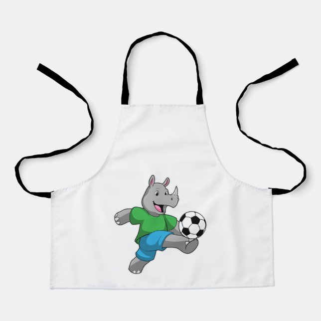 Rhino als Fußballspieler mit Fußball Schürze (Vorderseite)