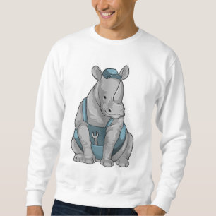 Rhino als Handwerker mit Französisch Sweatshirt