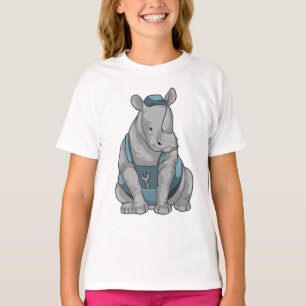 Rhino als Handwerker mit Französisch T-Shirt