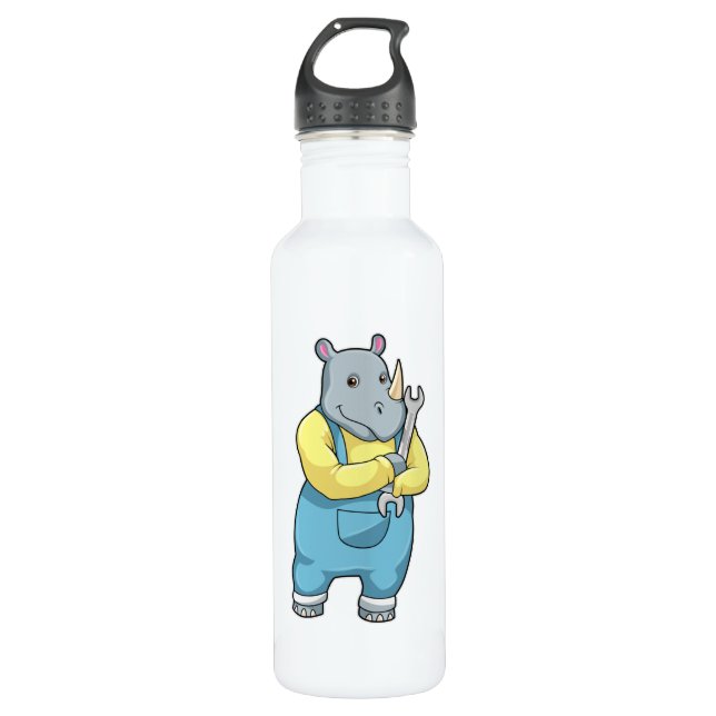 Rhino als Mechanik mit Wrench Edelstahlflasche (Vorderseite)