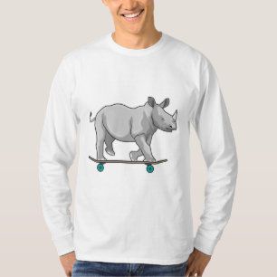 Rhino als Skater mit Skateboard T-Shirt