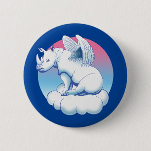Rhino Angel - Rhinoceros Conservation Awareness Button