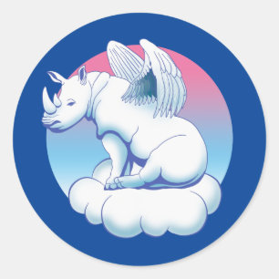 Rhino Angel - Rhinoceros Conservation Awareness Runder Aufkleber