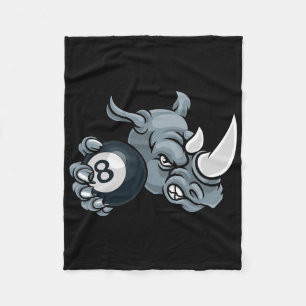 Rhino Angry Pool 8 Ll Billiards Cartoon Fleecedecke
