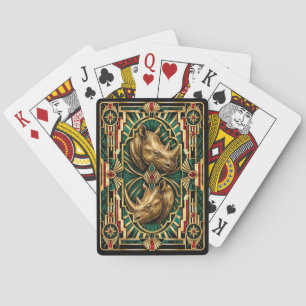 Rhino, Art Deco Wildtiere Spielkarten