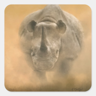 Rhino aufladen - Pastelle Quadratischer Aufkleber