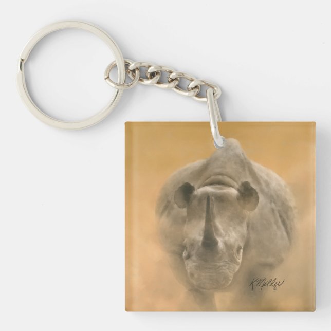 Rhino aufladen - Pastelle Schlüsselanhänger (Vorderseite)
