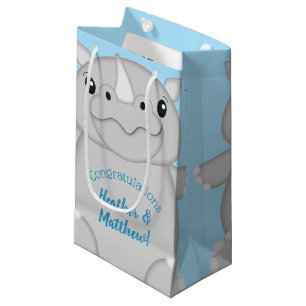 Rhino Baby Shower Blue Kleine Geschenktüte