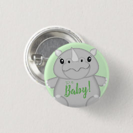 Rhino Baby Shower Green Button