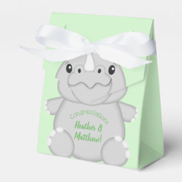 Rhino Baby Shower Green Geschenkschachtel