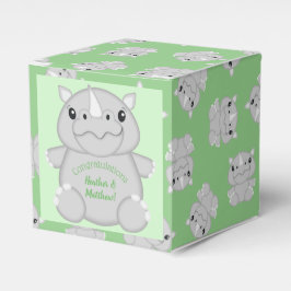 Rhino Baby Shower Green Geschenkschachtel
