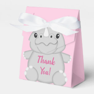 Rhino Baby Shower Safari Pink Girl Geschenkschachtel