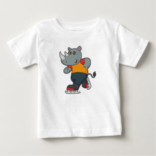 Rhino bei Ice Skaten mit Ice-Skaten Baby T-shirt