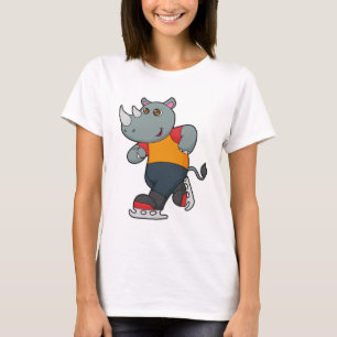 Rhino bei Ice Skaten mit Ice-Skaten T-Shirt