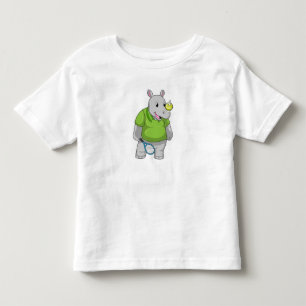 Rhino bei Tennis mit Tennisball Kleinkind T-shirt