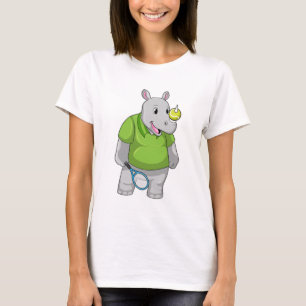 Rhino bei Tennis mit Tennisball T-Shirt