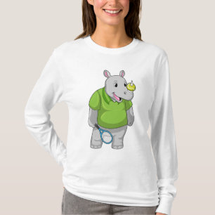 Rhino bei Tennis mit Tennisball T-Shirt