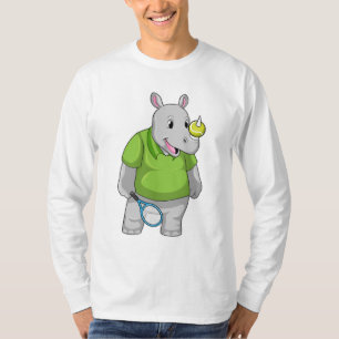 Rhino bei Tennis mit Tennisball T-Shirt
