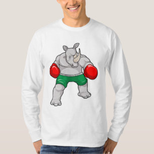 Rhino beim Boxen mit Boxhandschuhen T-Shirt