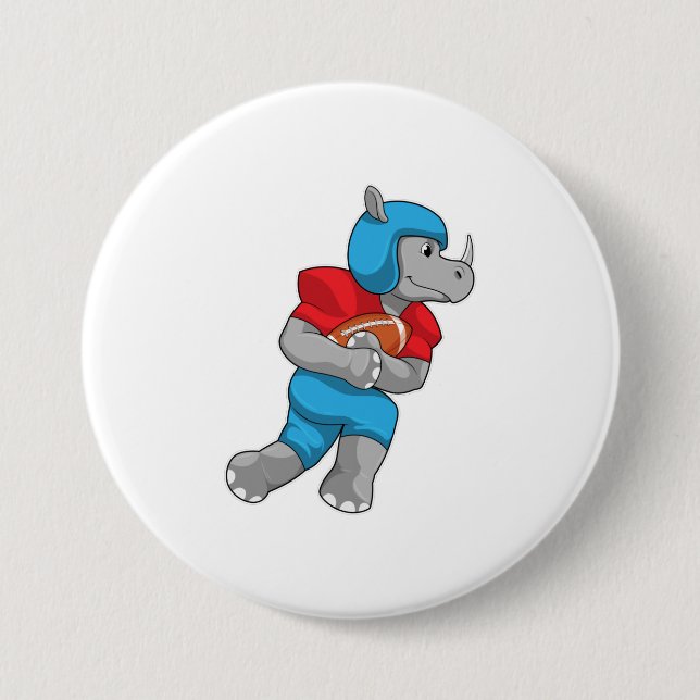 Rhino beim Fußballsport Button (Vorderseite)