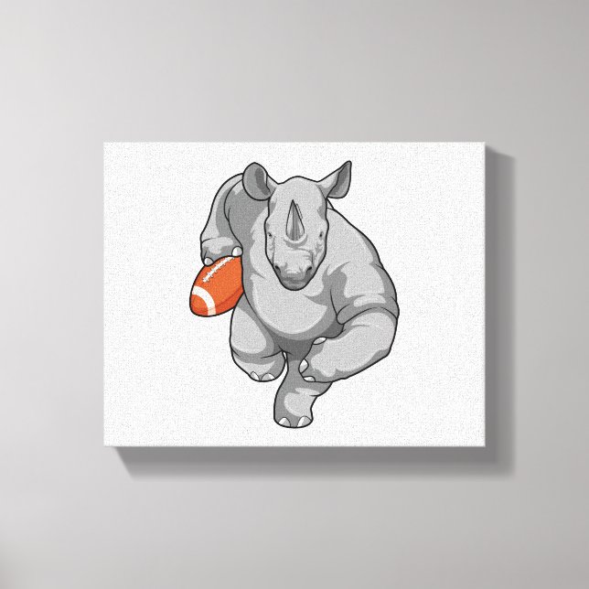 Rhino beim Fußballsport Leinwanddruck (Vorderseite)