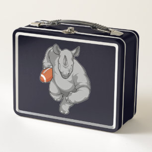 Rhino beim Fußballsport Metall Brotdose