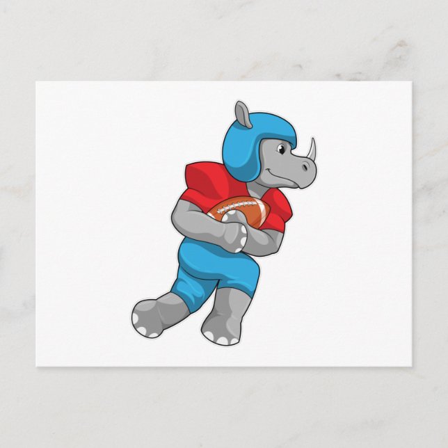 Rhino beim Fußballsport Postkarte (Vorderseite)