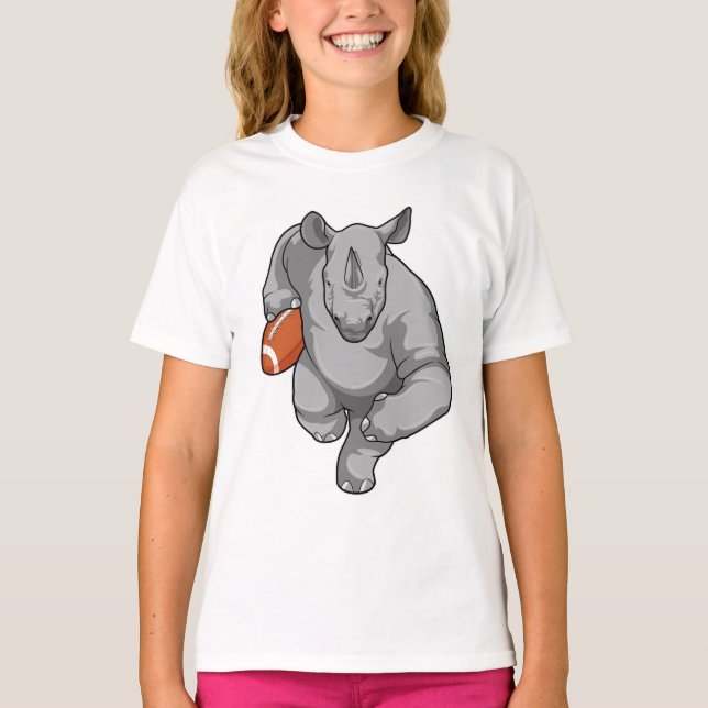 Rhino beim Fußballsport T-Shirt (Vorderseite)