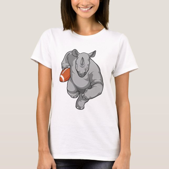 Rhino beim Fußballsport T-Shirt (Vorderseite)