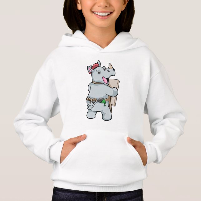 Rhino beim Malen mit Farben Hoodie (Vorderseite)