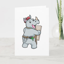 Rhino beim Malen mit Farben Karte