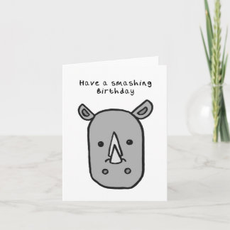 Rhino Birthday Card Karte