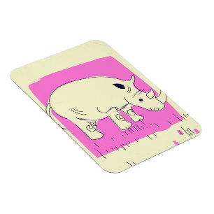 Rhino-Cartoon im Vintage-Stil Magnet