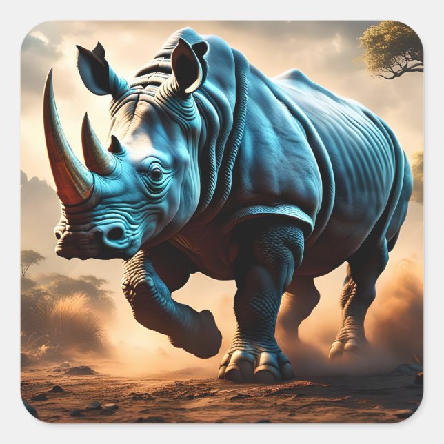 Rhino Charging Quadratischer Aufkleber (Vorderseite)