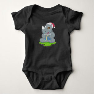 Rhino Christmas Weihnachtsmannmütze Baby Strampler