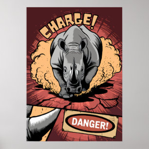 Rhino-Comic - Wilder Power und Gefahr Poster