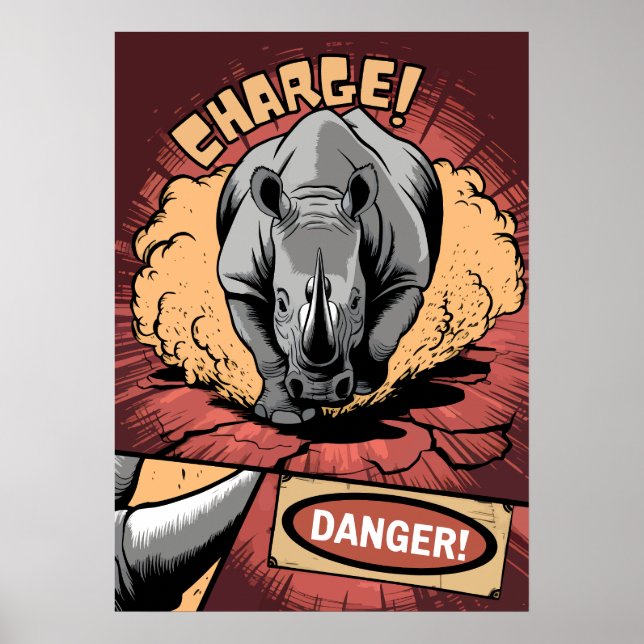 Rhino-Comic - Wilder Power und Gefahr Poster (Vorne)