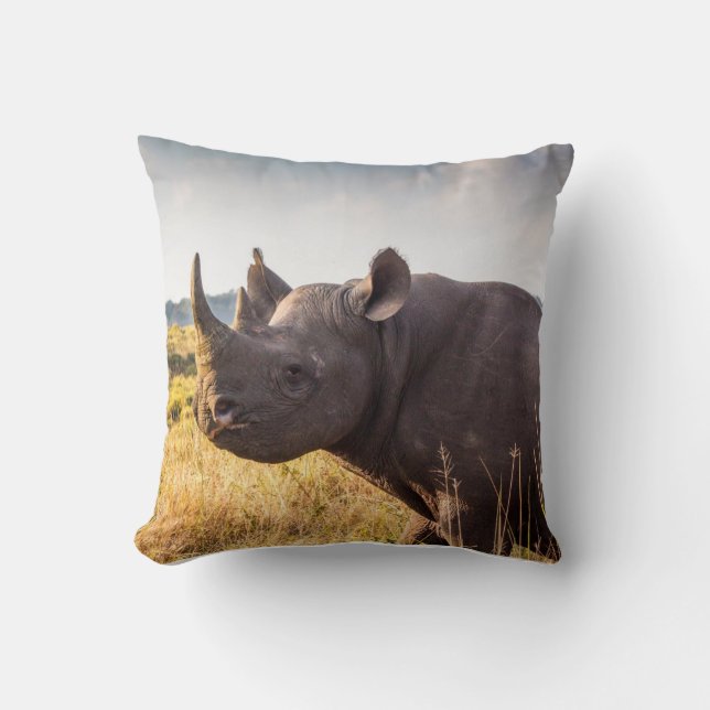 Rhino Cotton Throw Kissen (Vorderseite)