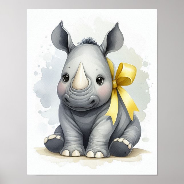 Rhino Dschungel Kinderzimmer Wine tasting in der F Poster (Vorne)