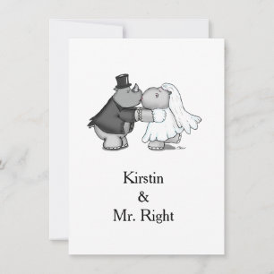 Rhino et Hippo Faire-part de mariage
