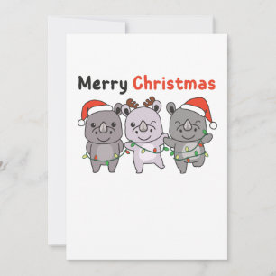 Rhino Frohe Weihnachten Niedliche Hunde Urlaub