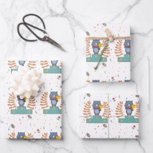 Rhino gewinnt Champion Illustration Geschenkpapier Set