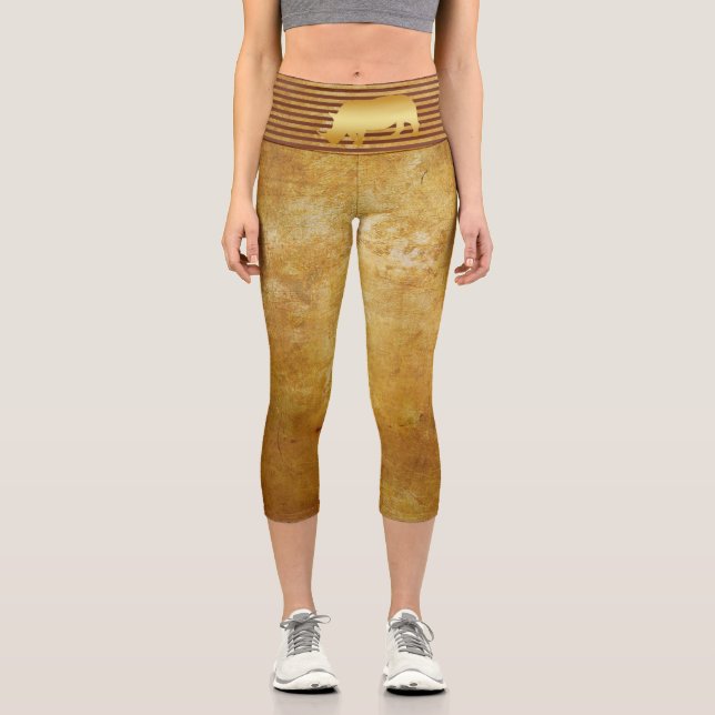 Rhino Gold Capri Leggings (Vorderseite)