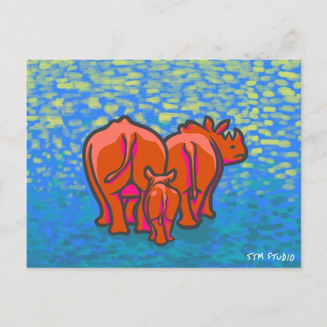 RHINO GRAFFITI ART Postkarte (Vorderseite)