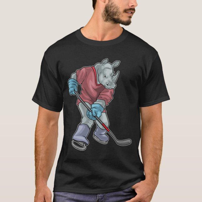 Rhino Ice Hockey Eishockeystick T-Shirt (Vorderseite)