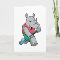 Rhino im Hockey mit Hockey-Schläger