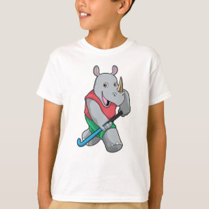 Rhino im Hockey mit Hockey-Schläger T-Shirt