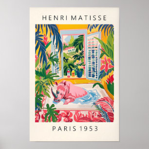 Rhino In Bathtub Art Print, Matisse Poster, Badezi Poster